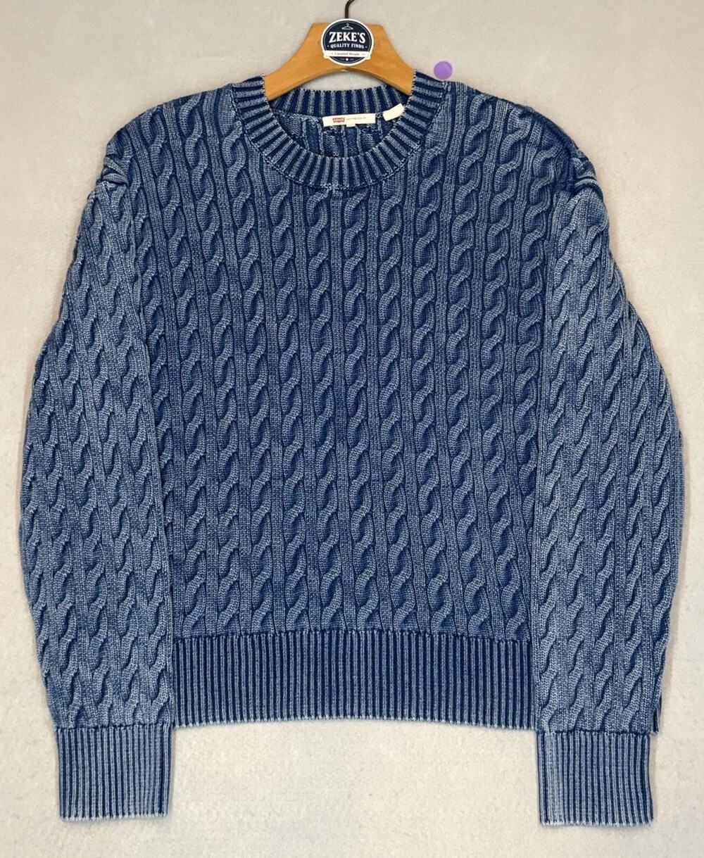 Levi’s Boyfriend Cable Crewneck Men’s Heavyweight Pullover Sweater Size Large